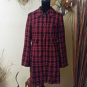 Apt. 9 Burgundy/Black Coat Sz Med